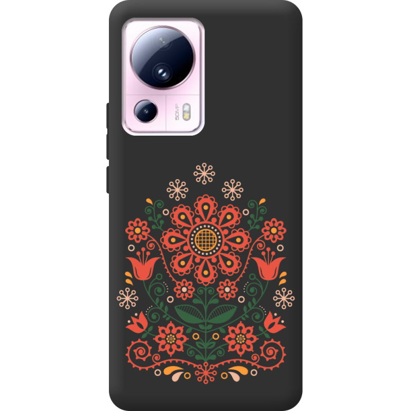 Черный чехол BoxFace Xiaomi 13 Lite Ukrainian Ornament