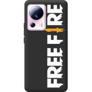 Черный чехол BoxFace Xiaomi 13 Lite Free Fire White Logo