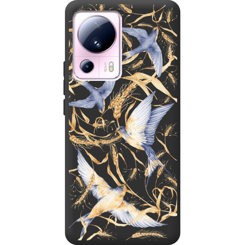 Черный чехол BoxFace Xiaomi 13 Lite Ластівки