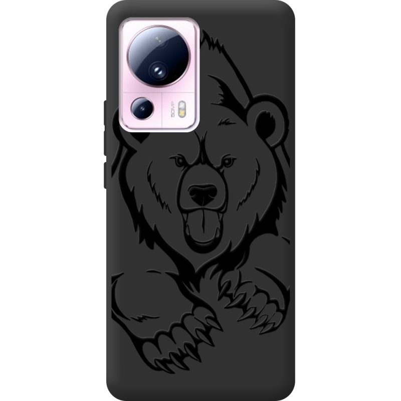 Черный чехол BoxFace Xiaomi 13 Lite Grizzly Bear