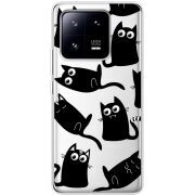 Прозрачный чехол BoxFace Xiaomi 13 Pro с 3D-глазками Black Kitty