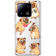 Прозрачный чехол BoxFace Xiaomi 13 Pro с 3D-глазками Pug