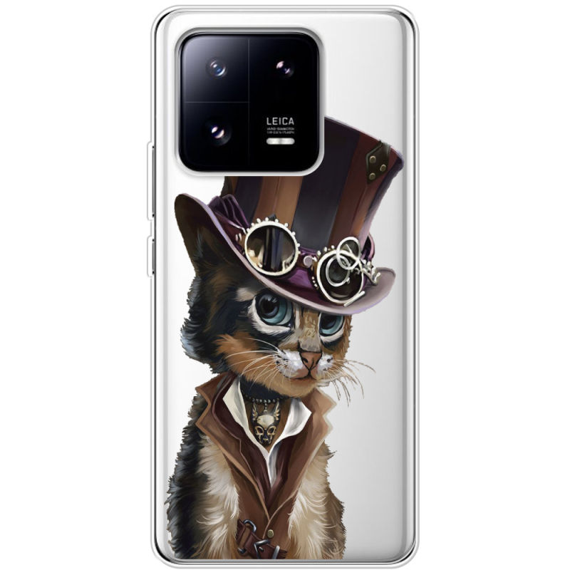 Прозрачный чехол BoxFace Xiaomi 13 Pro Steampunk Cat