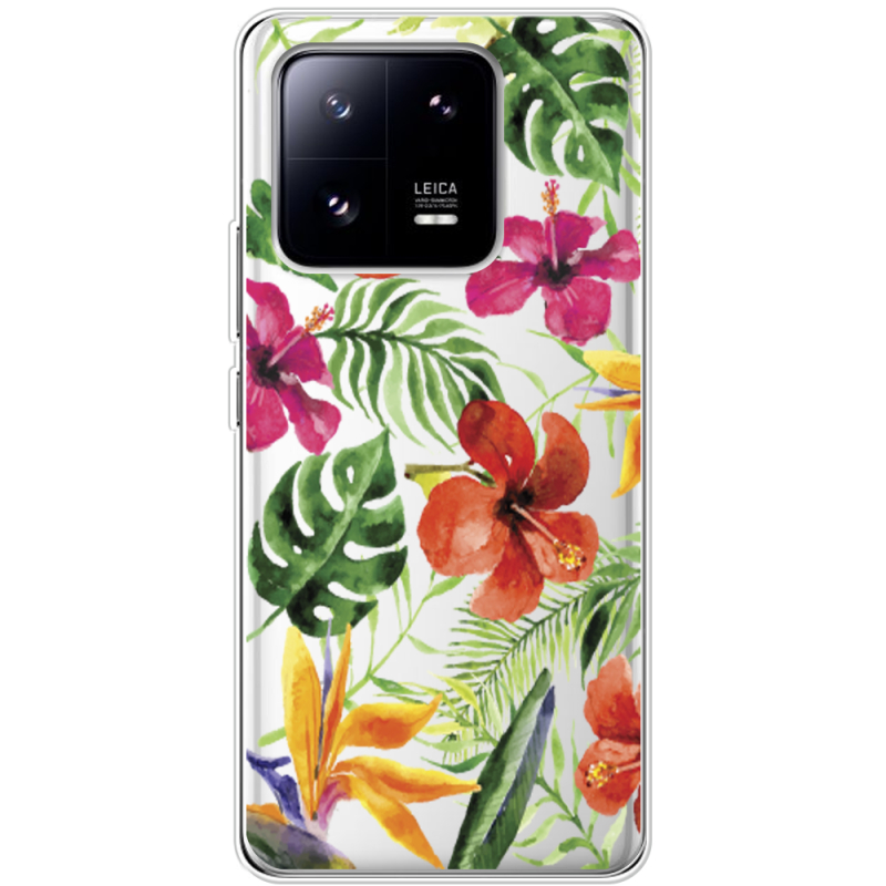 Прозрачный чехол BoxFace Xiaomi 13 Pro Tropical Flowers