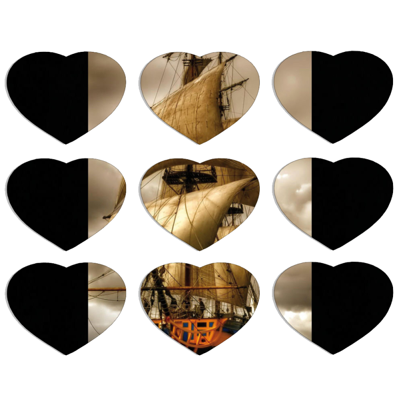 Магнитные фотопазлы Сердце 50 на 50 набор 9 штук 