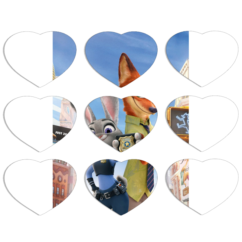 Магнитные фотопазлы Сердце 50 на 50 набор 9 штук 