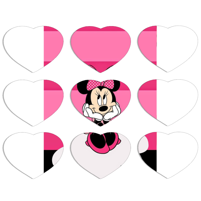 Магнитные фотопазлы Сердце 50 на 50 набор 9 штук 