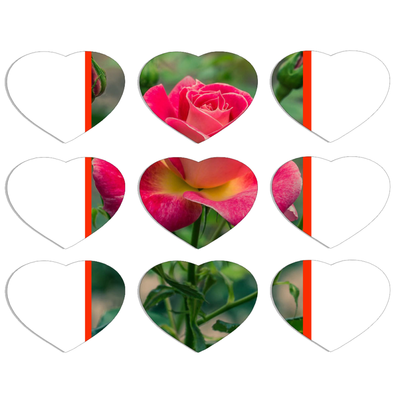 Магнитные фотопазлы Сердце 50 на 50 набор 9 штук 