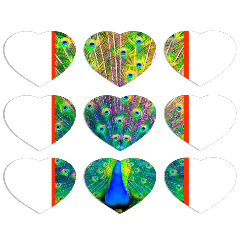 Магнитные фотопазлы Сердце 50 на 50 набор 9 штук 