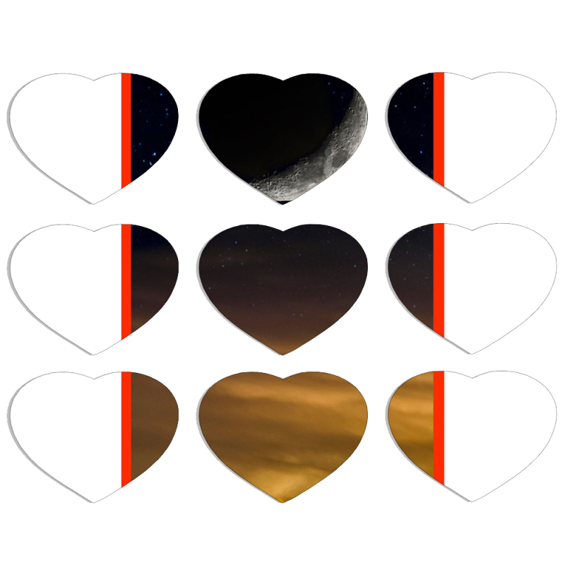 Магнитные фотопазлы Сердце 50 на 50 набор 9 штук 