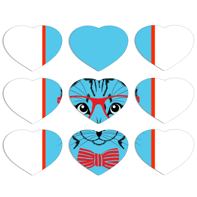 Магнитные фотопазлы Сердце 50 на 50 набор 9 штук 