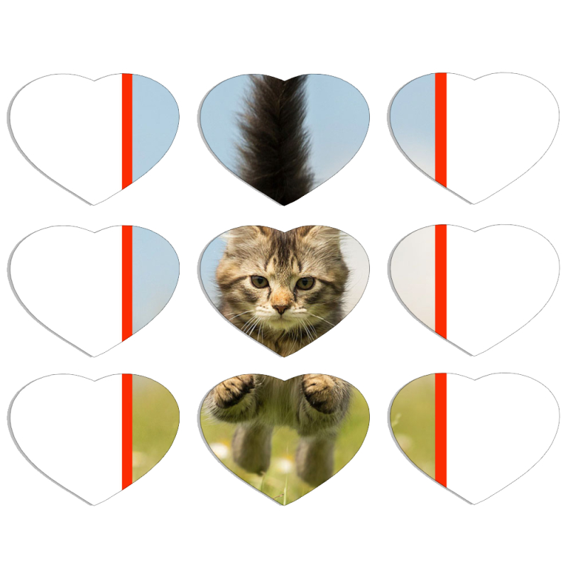 Магнитные фотопазлы Сердце 50 на 50 набор 9 штук 