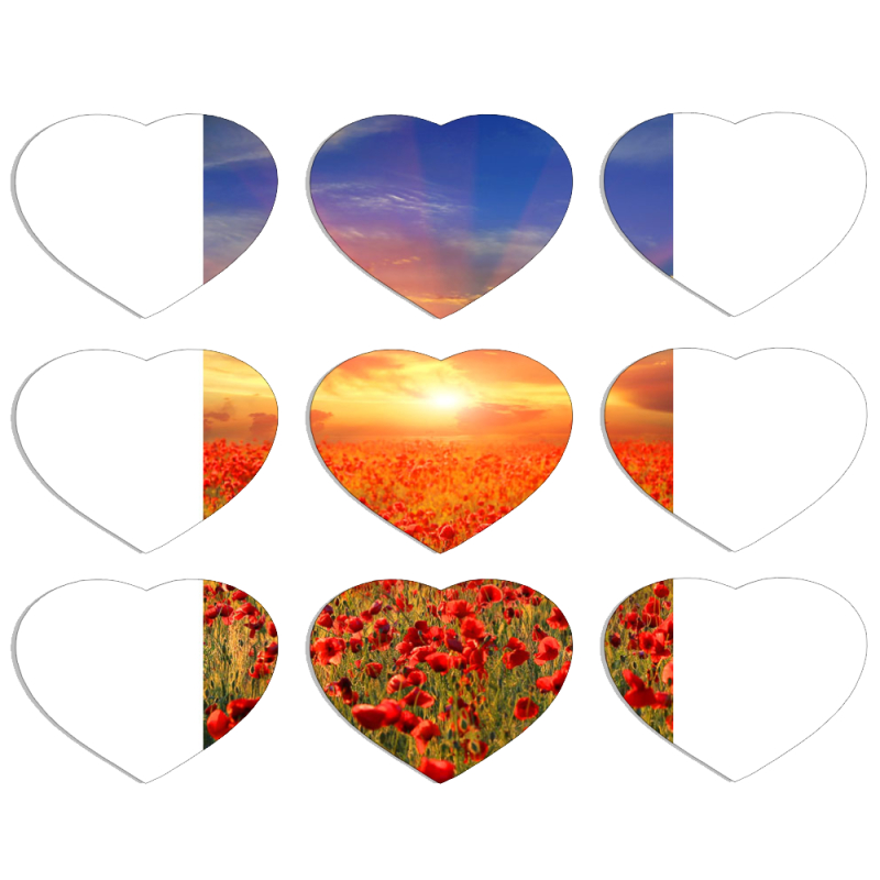 Магнитные фотопазлы Сердце 50 на 50 набор 9 штук 