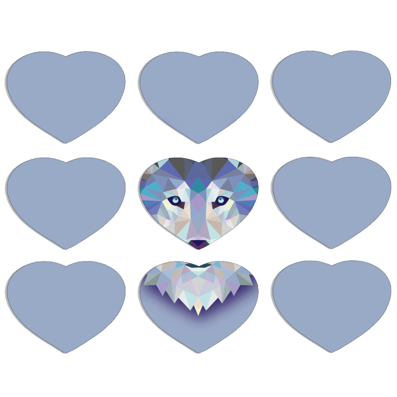 Магнитные фотопазлы Сердце 50 на 50 набор 9 штук Wolfie