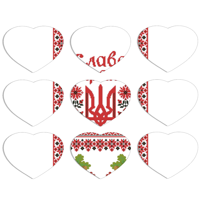 Магнитные фотопазлы Сердце 50 на 50 набор 9 штук 