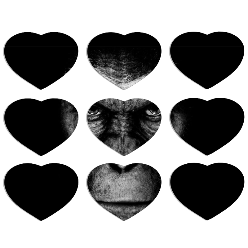 Магнитные фотопазлы Сердце 50 на 50 набор 9 штук 