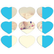 Магнитные фотопазлы Сердце 50 на 50 набор 9 штук 