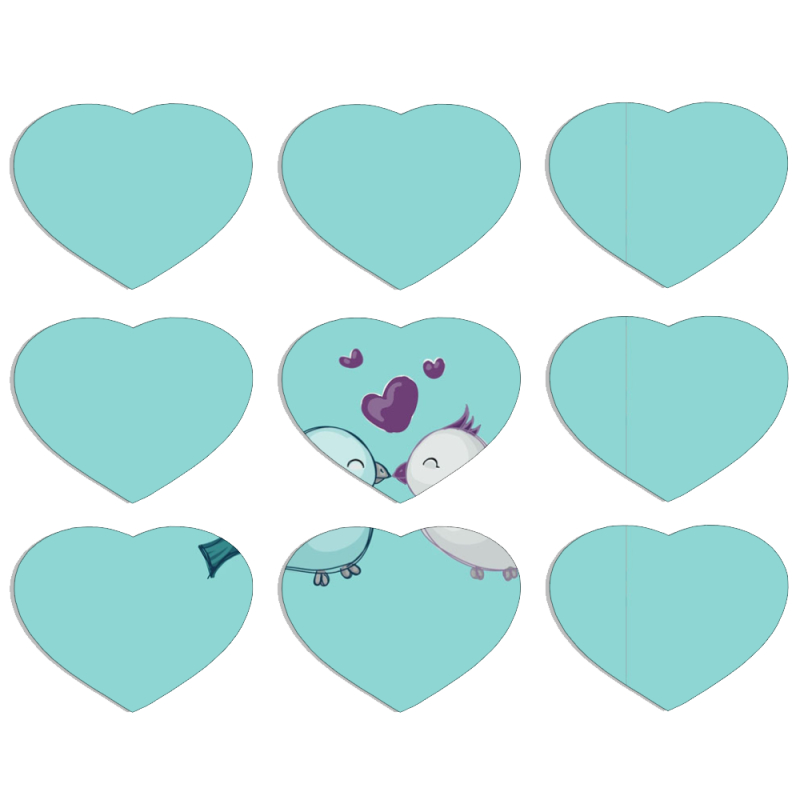 Магнитные фотопазлы Сердце 50 на 50 набор 9 штук 