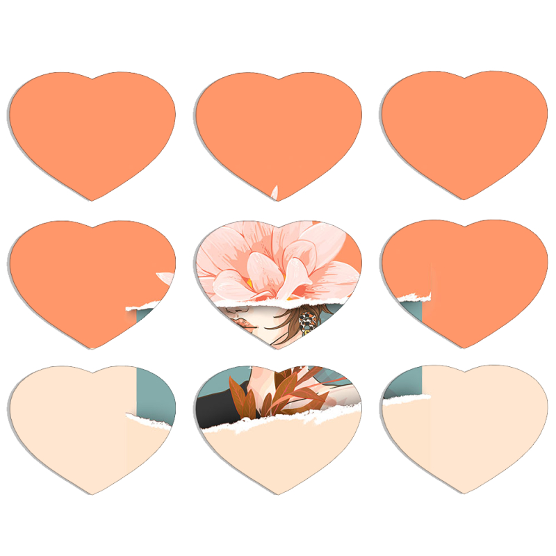 Магнитные фотопазлы Сердце 50 на 50 набор 9 штук 