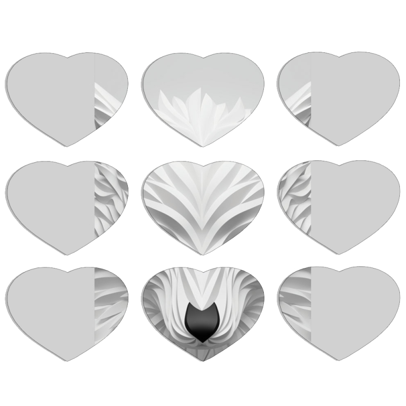 Магнитные фотопазлы Сердце 50 на 50 набор 9 штук White Wolf