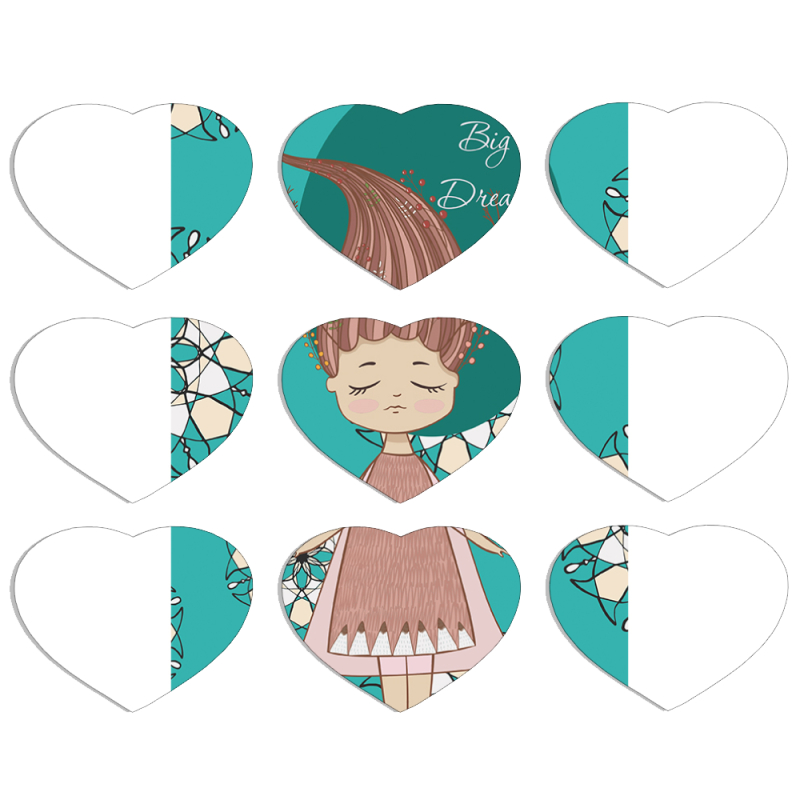 Магнитные фотопазлы Сердце 50 на 50 набор 9 штук Dream Girl