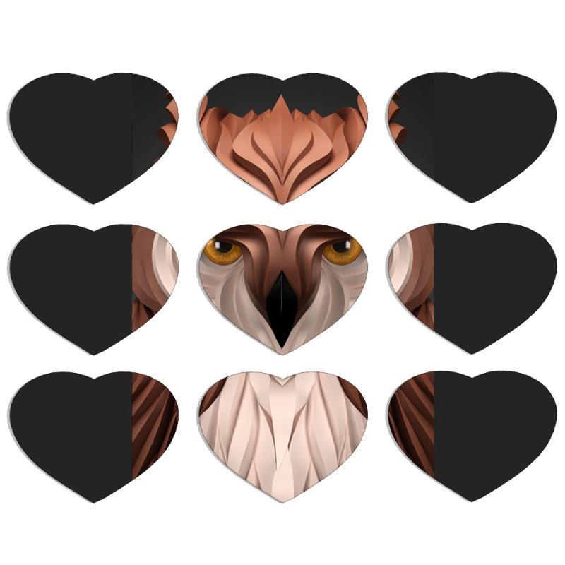 Магнитные фотопазлы Сердце 50 на 50 набор 9 штук 