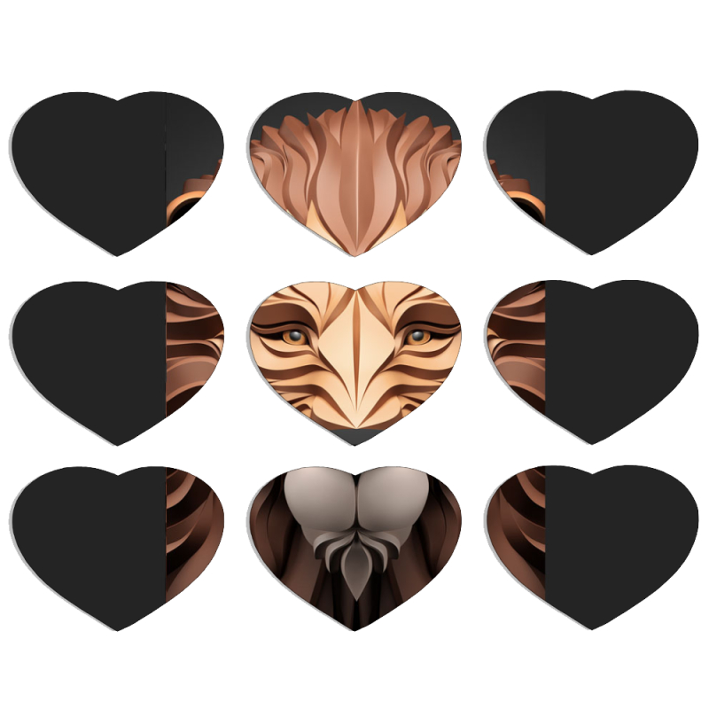 Магнитные фотопазлы Сердце 50 на 50 набор 9 штук 