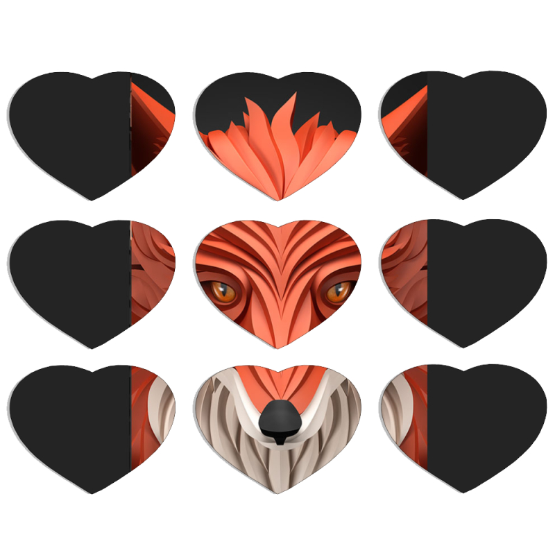 Магнитные фотопазлы Сердце 50 на 50 набор 9 штук 