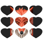 Магнитные фотопазлы Сердце 50 на 50 набор 9 штук 