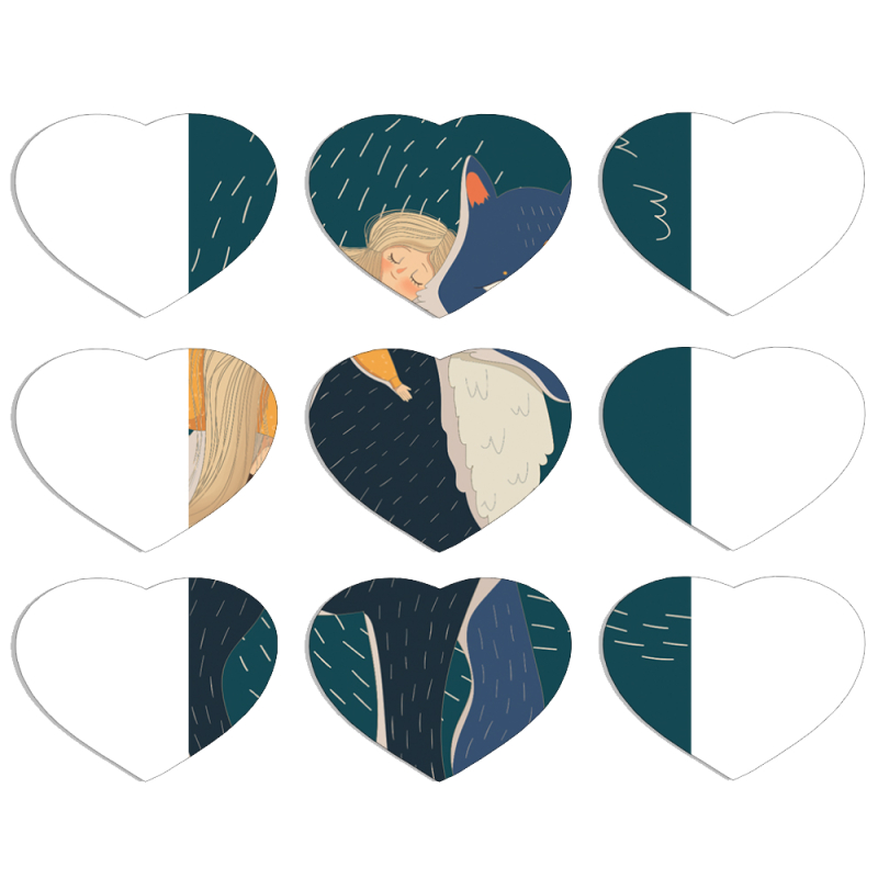 Магнитные фотопазлы Сердце 50 на 50 набор 9 штук Fantasy Print