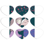 Магнитные фотопазлы Сердце 50 на 50 набор 9 штук Girl and deer