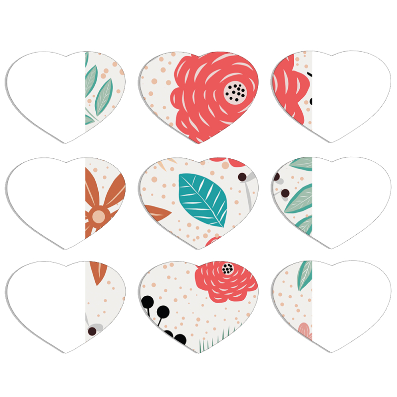 Магнитные фотопазлы Сердце 50 на 50 набор 9 штук Line Flowers