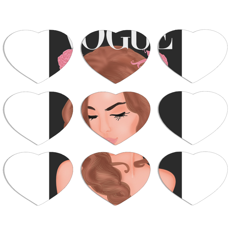 Магнитные фотопазлы Сердце 50 на 50 набор 9 штук Fashion Girl