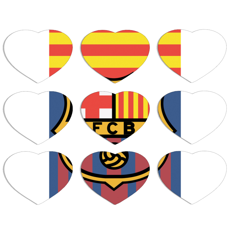 Магнитные фотопазлы Сердце 50 на 50 набор 9 штук FC Barsa