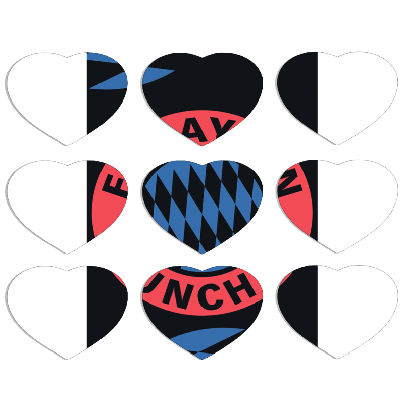 Магнитные фотопазлы Сердце 50 на 50 набор 9 штук FC Bayern