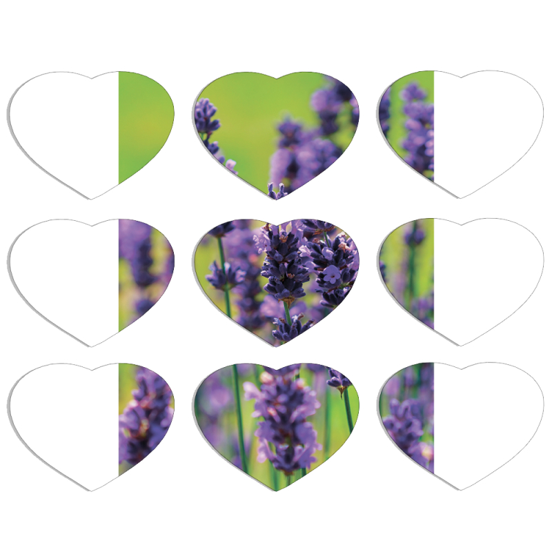 Магнитные фотопазлы Сердце 50 на 50 набор 9 штук Green Lavender