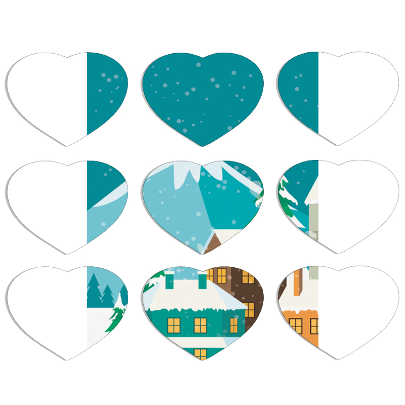 Магнитные фотопазлы Сердце 50 на 50 набор 9 штук Winteforest
