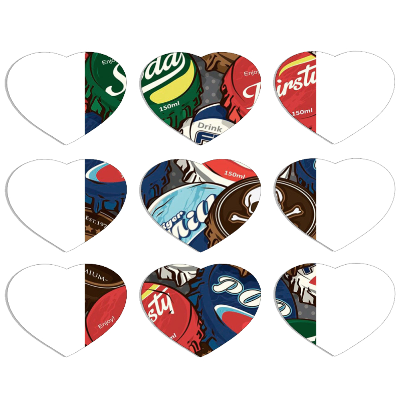 Магнитные фотопазлы Сердце 50 на 50 набор 9 штук Drink Lids