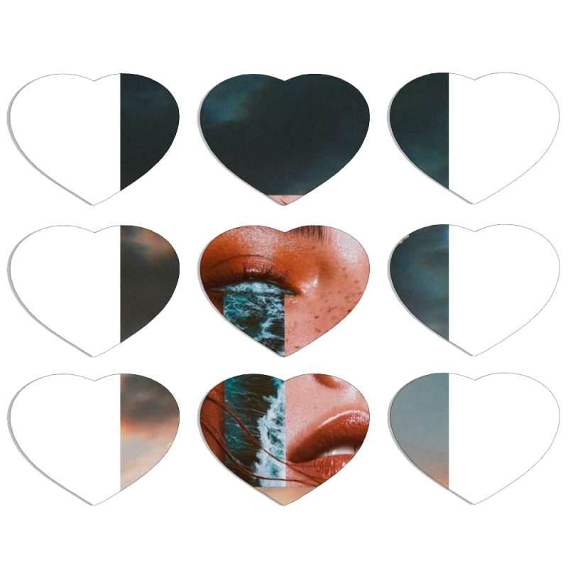 Магнитные фотопазлы Сердце 50 на 50 набор 9 штук 