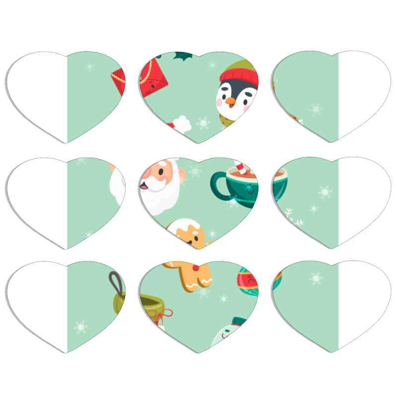 Магнитные фотопазлы Сердце 50 на 50 набор 9 штук 