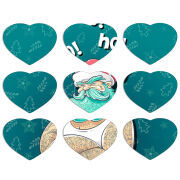 Магнитные фотопазлы Сердце 50 на 50 набор 9 штук 