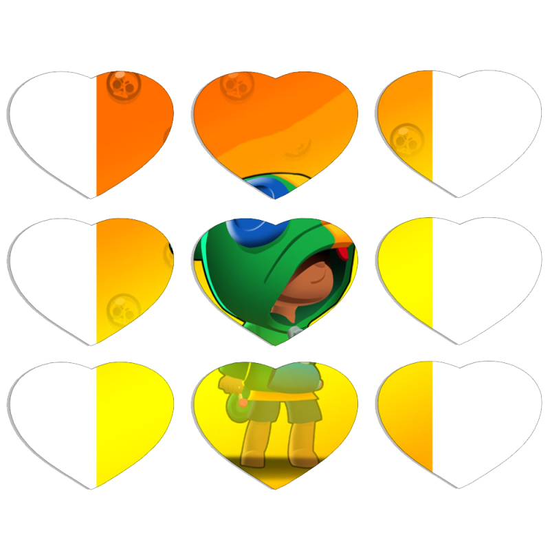 Магнитные фотопазлы Сердце 50 на 50 набор 9 штук 