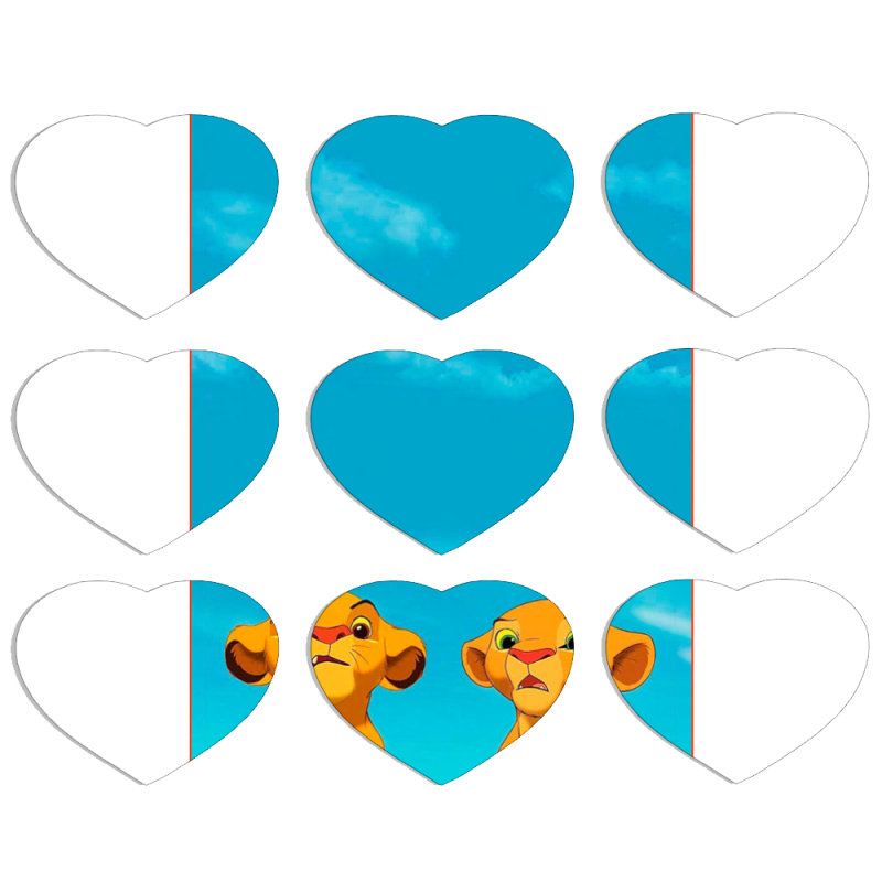 Магнитные фотопазлы Сердце 50 на 50 набор 9 штук 