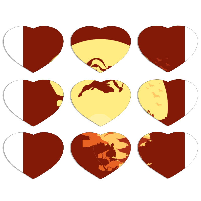 Магнитные фотопазлы Сердце 50 на 50 набор 9 штук 