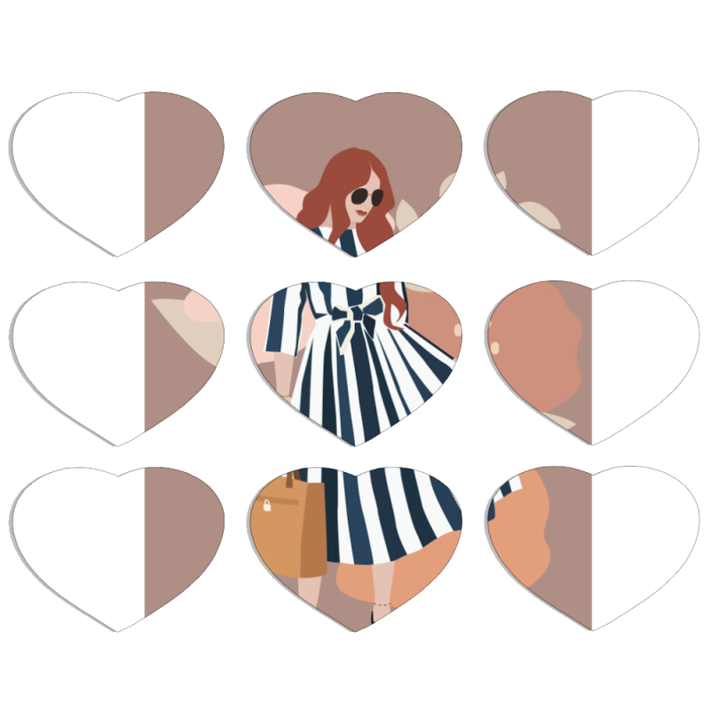 Магнитные фотопазлы Сердце 50 на 50 набор 9 штук 