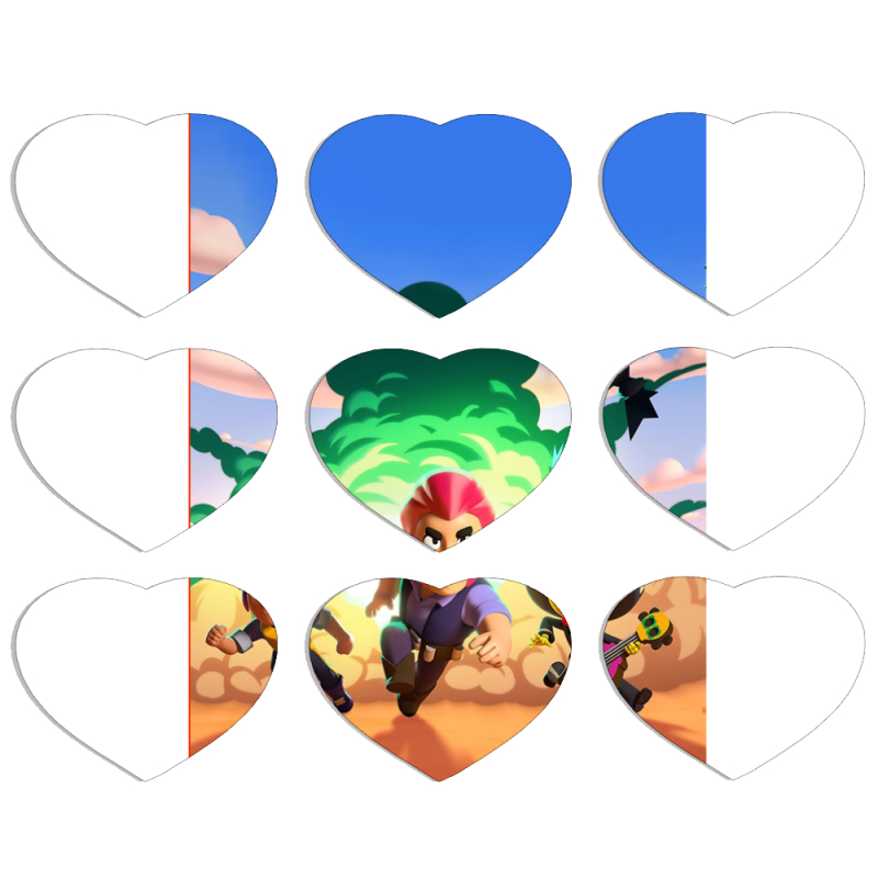 Магнитные фотопазлы Сердце 50 на 50 набор 9 штук 