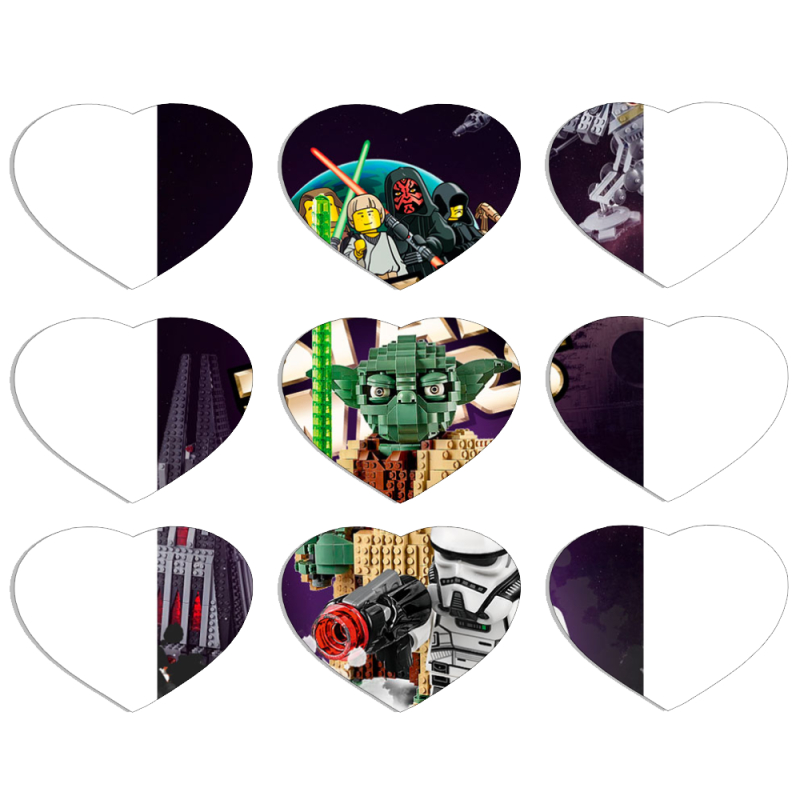 Магнитные фотопазлы Сердце 50 на 50 набор 9 штук Lego StarWars