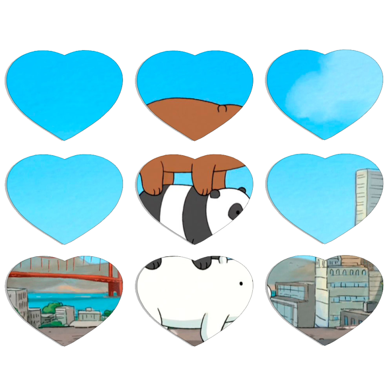 Магнитные фотопазлы Сердце 50 на 50 набор 9 штук 