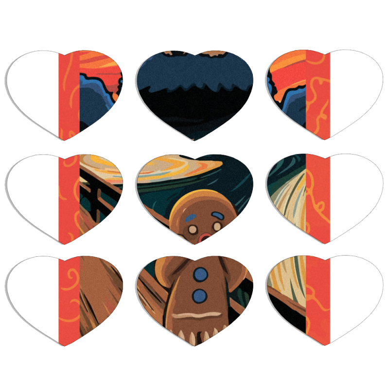 Магнитные фотопазлы Сердце 50 на 50 набор 9 штук 