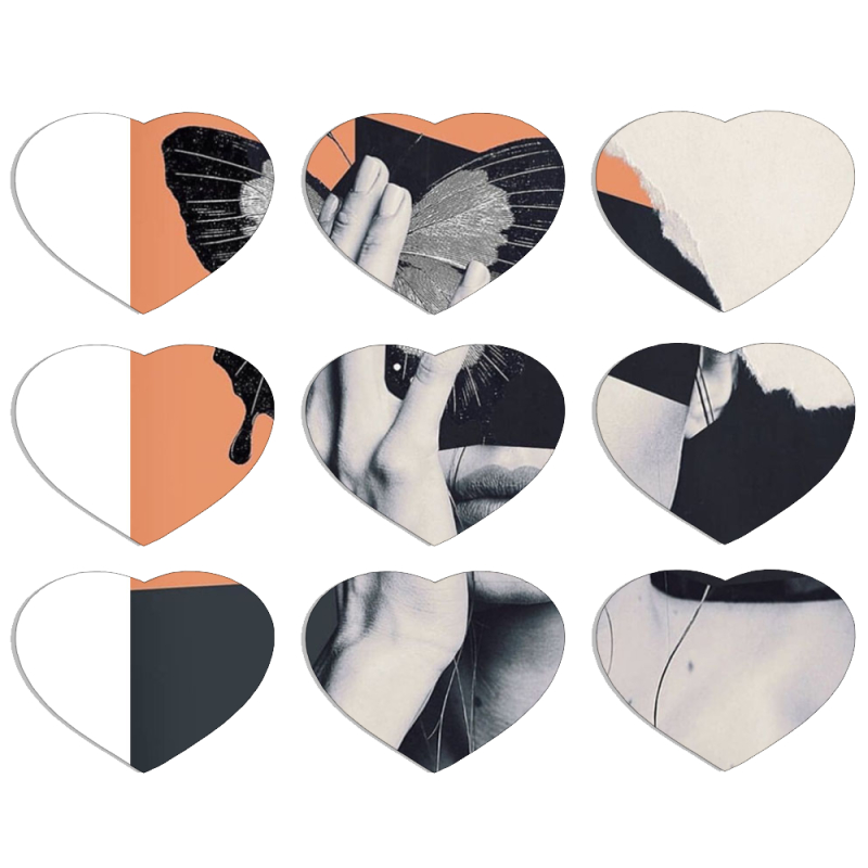 Магнитные фотопазлы Сердце 50 на 50 набор 9 штук 